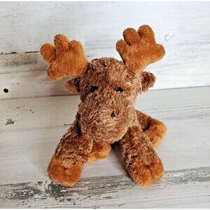 Aurora World Maxamoose Brown Moose Stuffed Animal 8" Mini Flopsie Beanie Plush